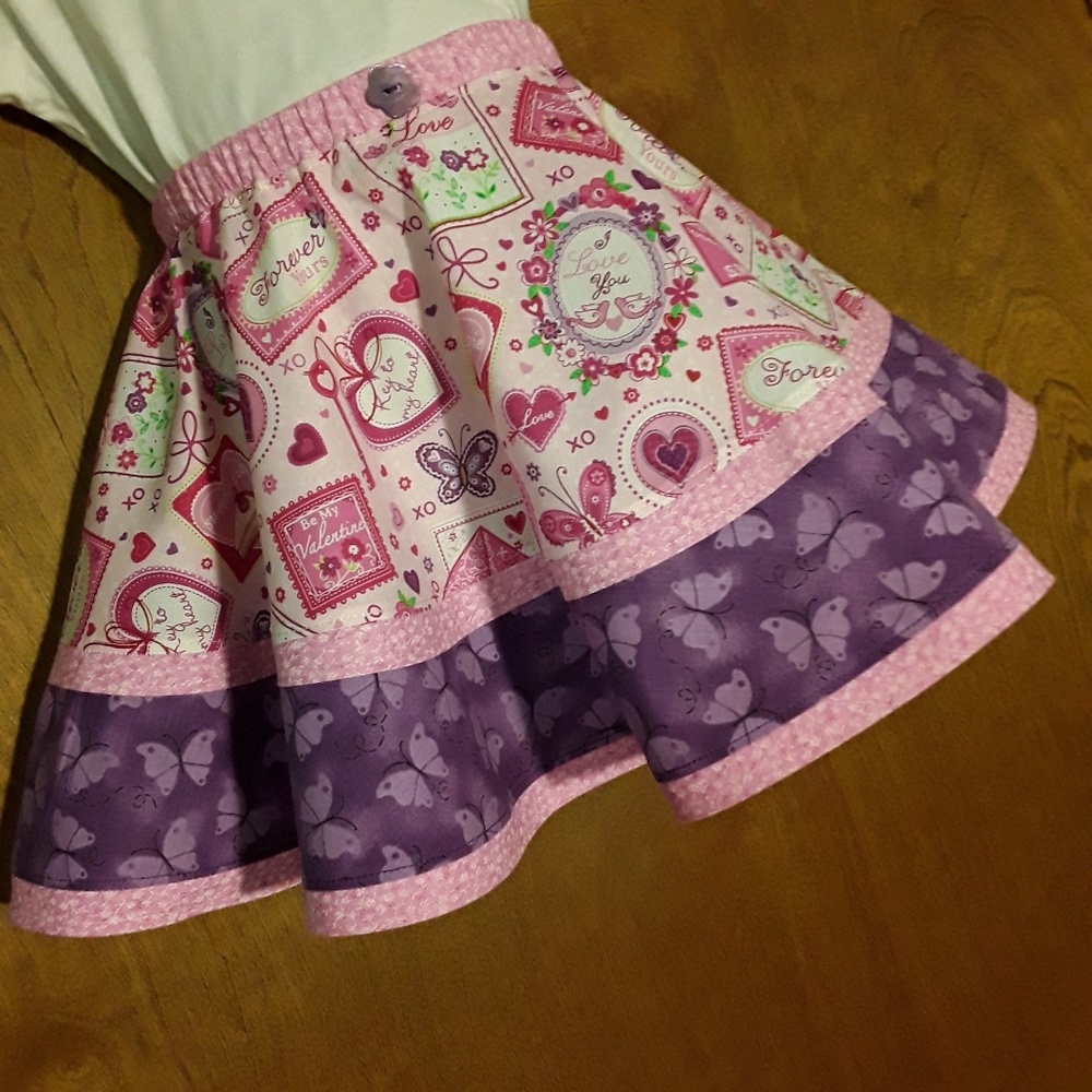Pixie Dust Designs Valentine's twirl skirt sz. 4